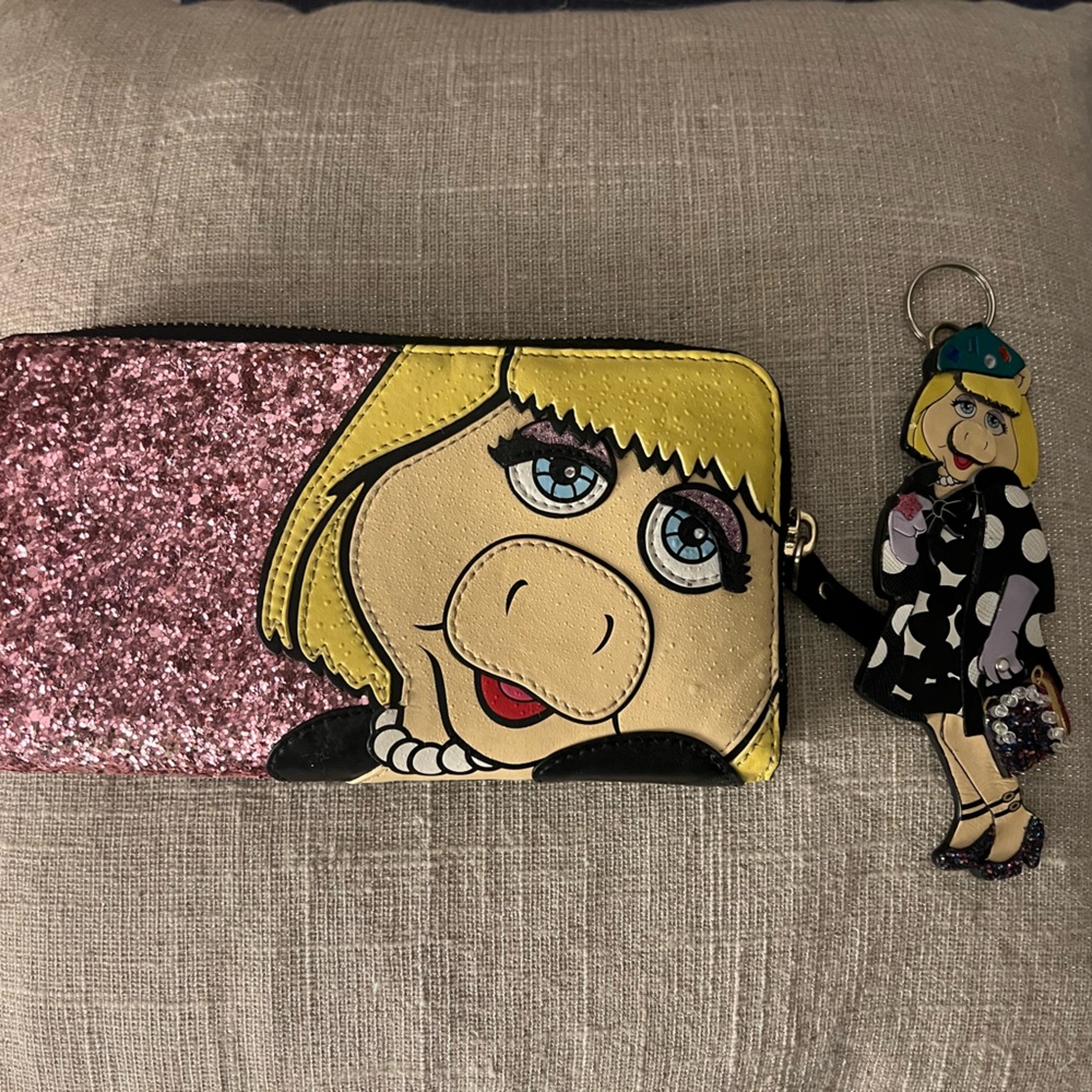 Kate Spade Miss Piggy Disney Wallet and Keychain